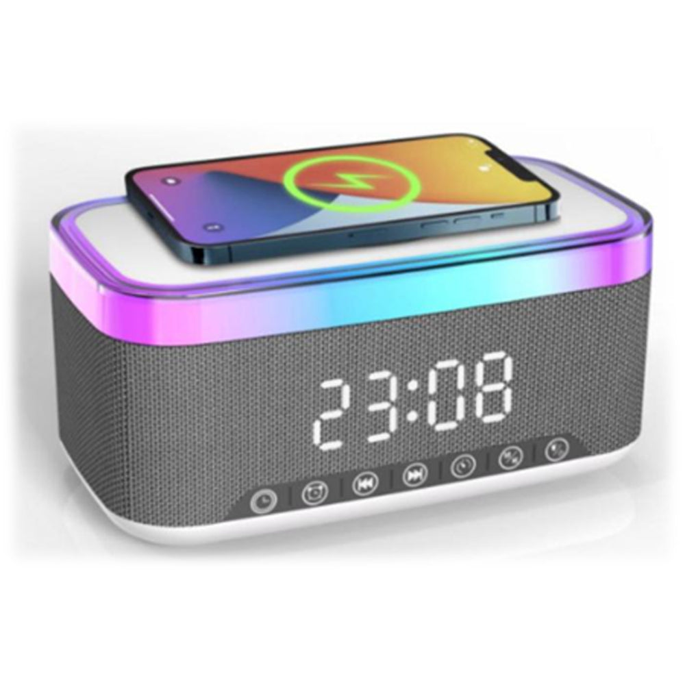 Bluetooth Clock Radio Speaker with Fast Qi Wireless Charger — CR00S30