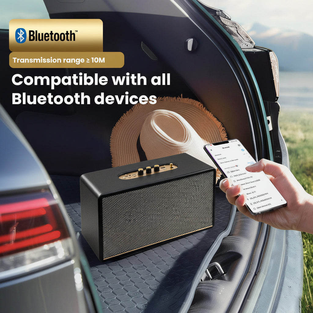 Retro Design Bluetooth Stereo Speaker