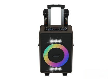 Retro Bluetooth Karaoke Speaker W/ Dual Wireless Microphone