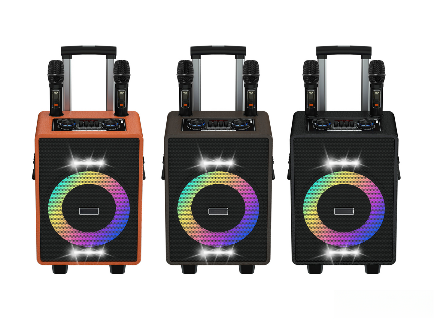 Retro Bluetooth Karaoke Speaker W/ Dual Wireless Microphone