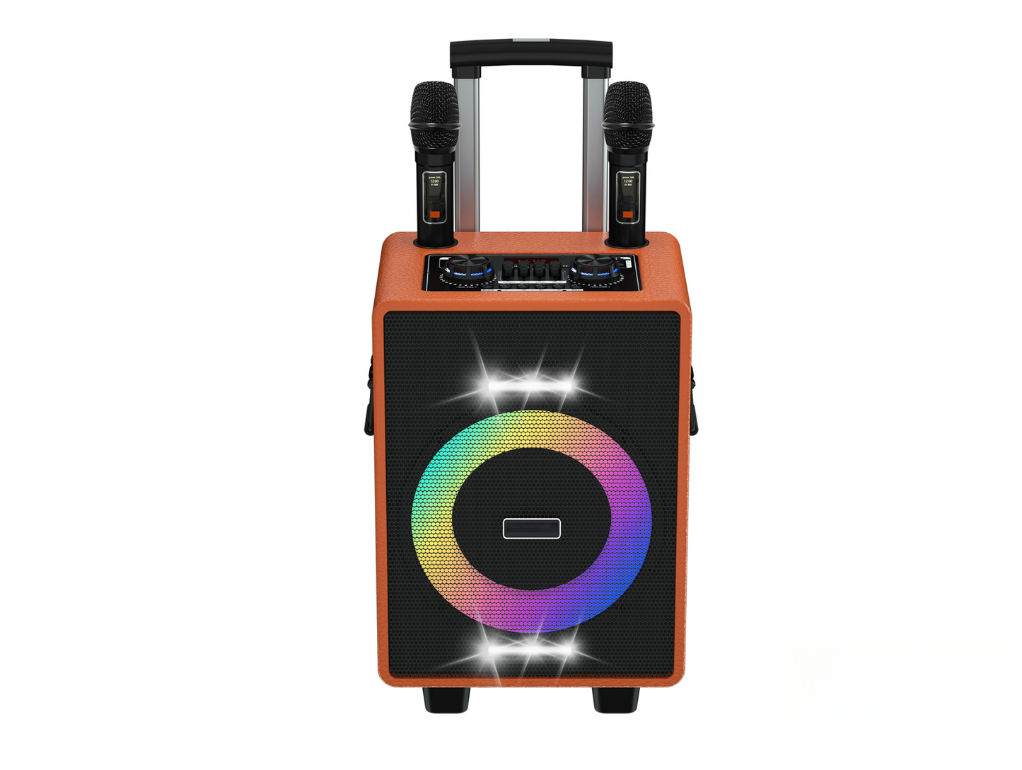 Retro Bluetooth Karaoke Speaker W/ Dual Wireless Microphone