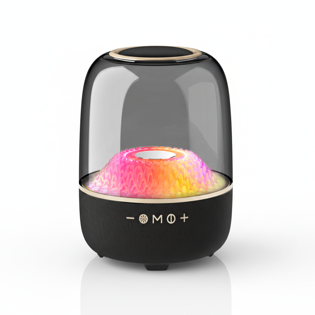 Round Shape Full Size Bluetooth Speaker W/ RGB Light