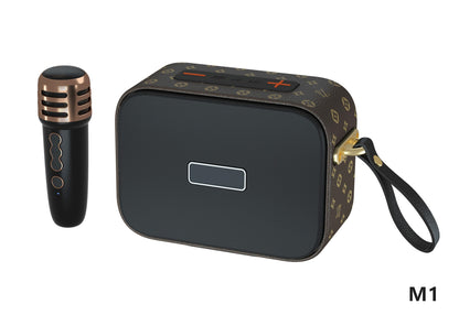 Retro Bluetooth Karaoke Speaker W/ Single Wireless Microphone
