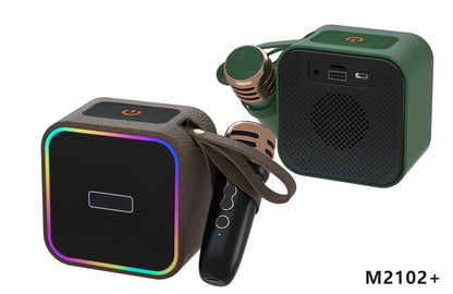Retro Bluetooth Karaoke Speaker W/ Single Wireless Microphone