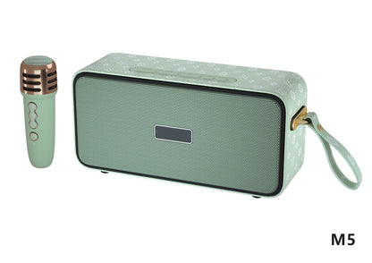 Retro Bluetooth Karaoke Speaker W/ Single Wireless Microphone