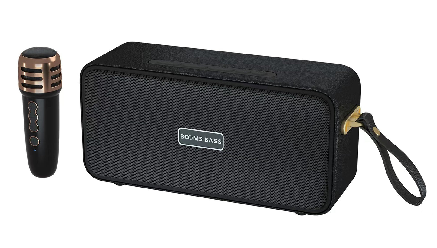 Retro Bluetooth Karaoke Speaker W/ Single Wireless Microphone
