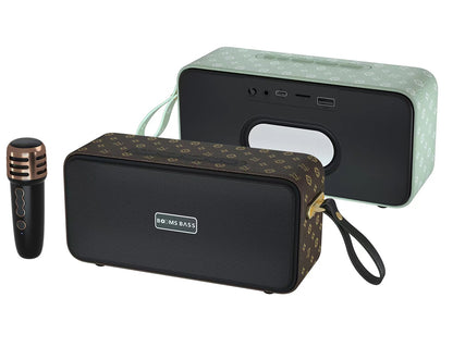 Retro Bluetooth Karaoke Speaker W/ Single Wireless Microphone