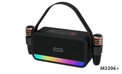 Retro Bluetooth Karaoke Speaker W/ Dual Wireless Microphone