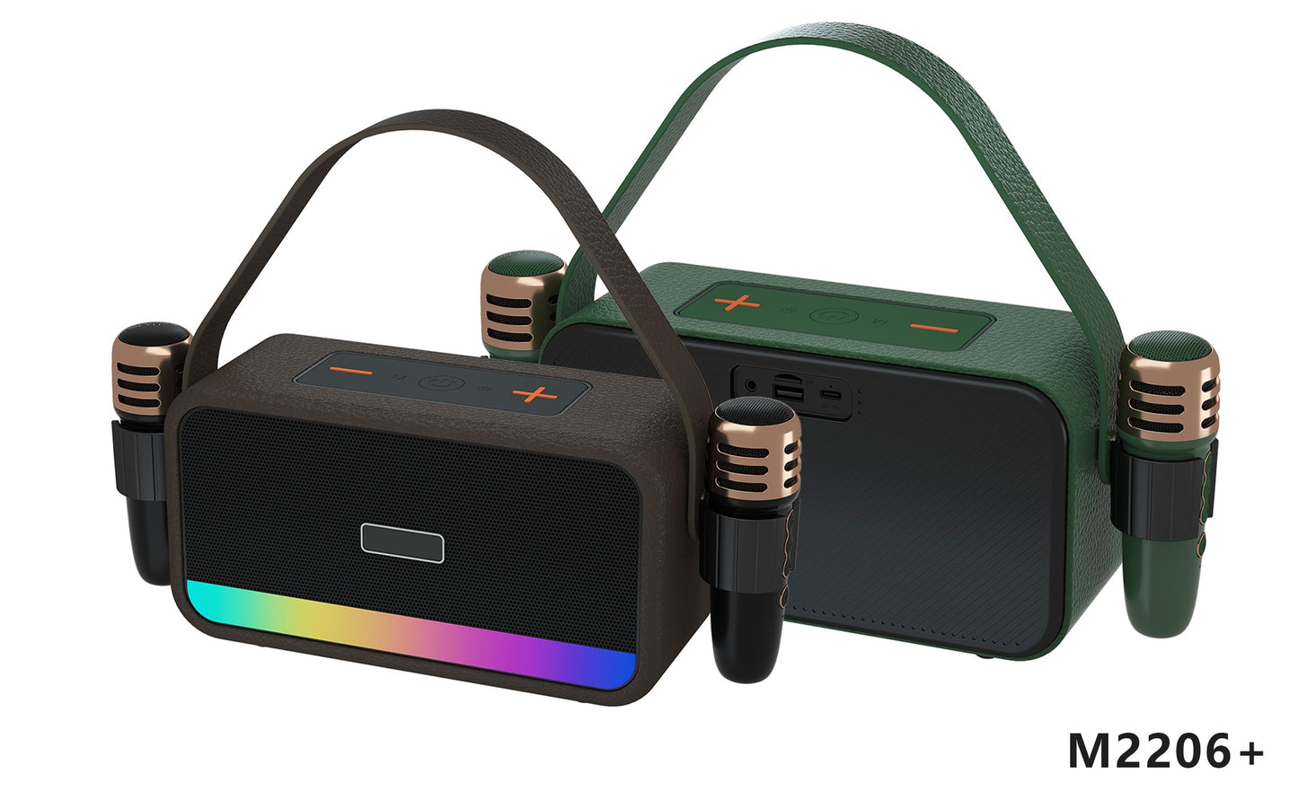 Retro Bluetooth Karaoke Speaker W/ Dual Wireless Microphone