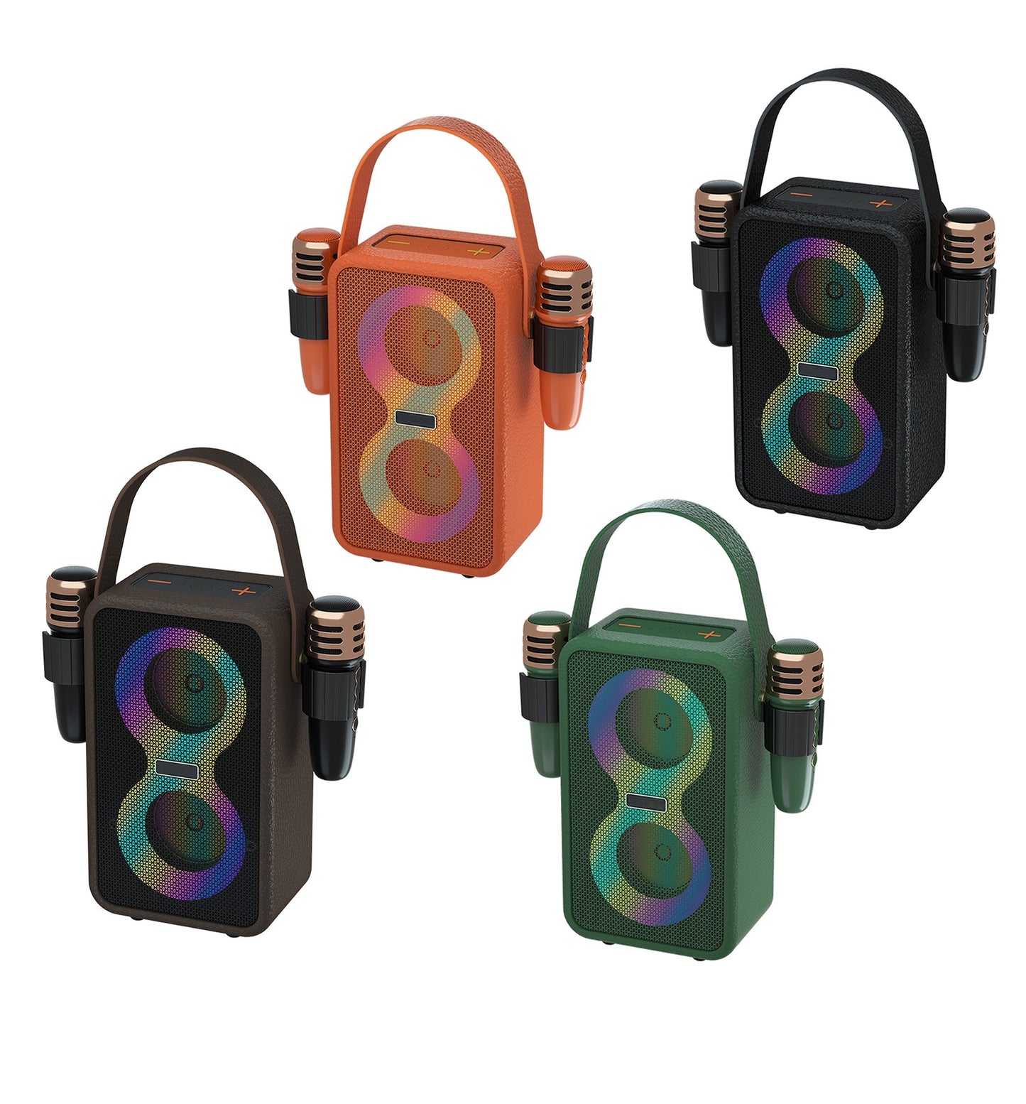 Retro Bluetooth Karaoke Speaker W/ Dual Wireless Microphone