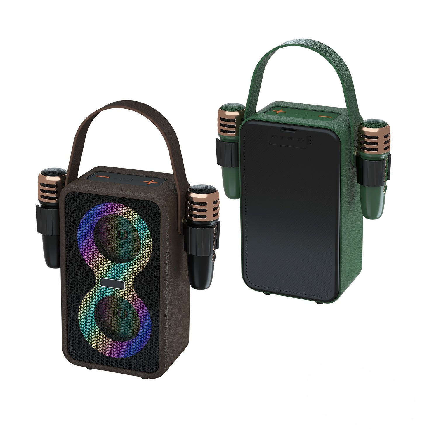 Retro Bluetooth Karaoke Speaker W/ Dual Wireless Microphone