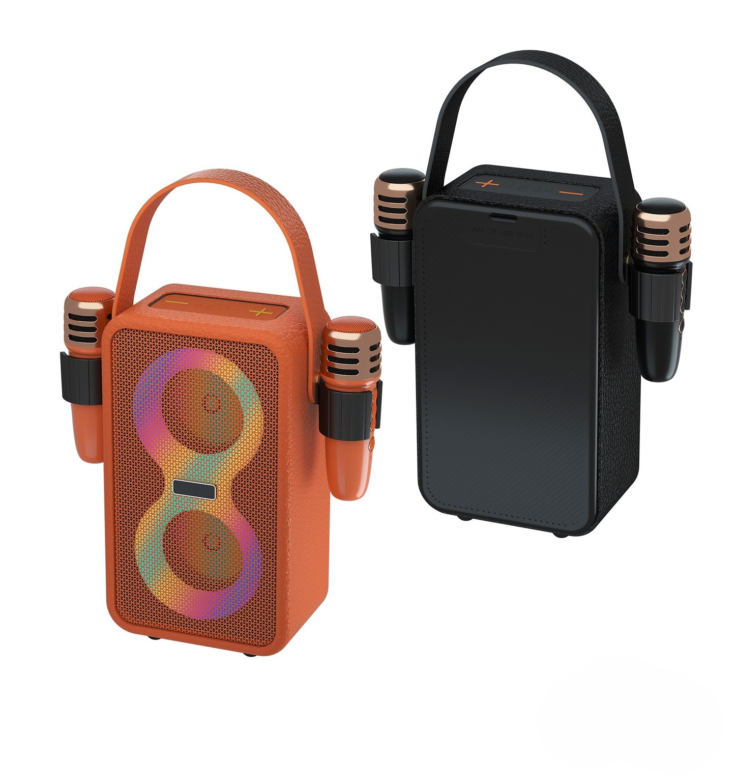 Retro Bluetooth Karaoke Speaker W/ Dual Wireless Microphone