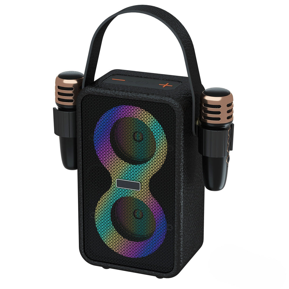 Retro Bluetooth Karaoke Speaker W/ Dual Wireless Microphone