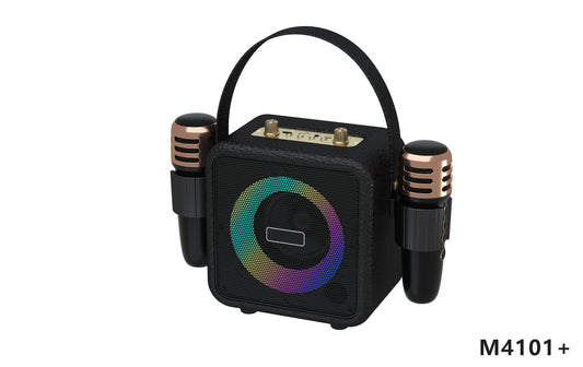 Retro Bluetooth Karaoke Speaker W/ Dual Wireless Microphone