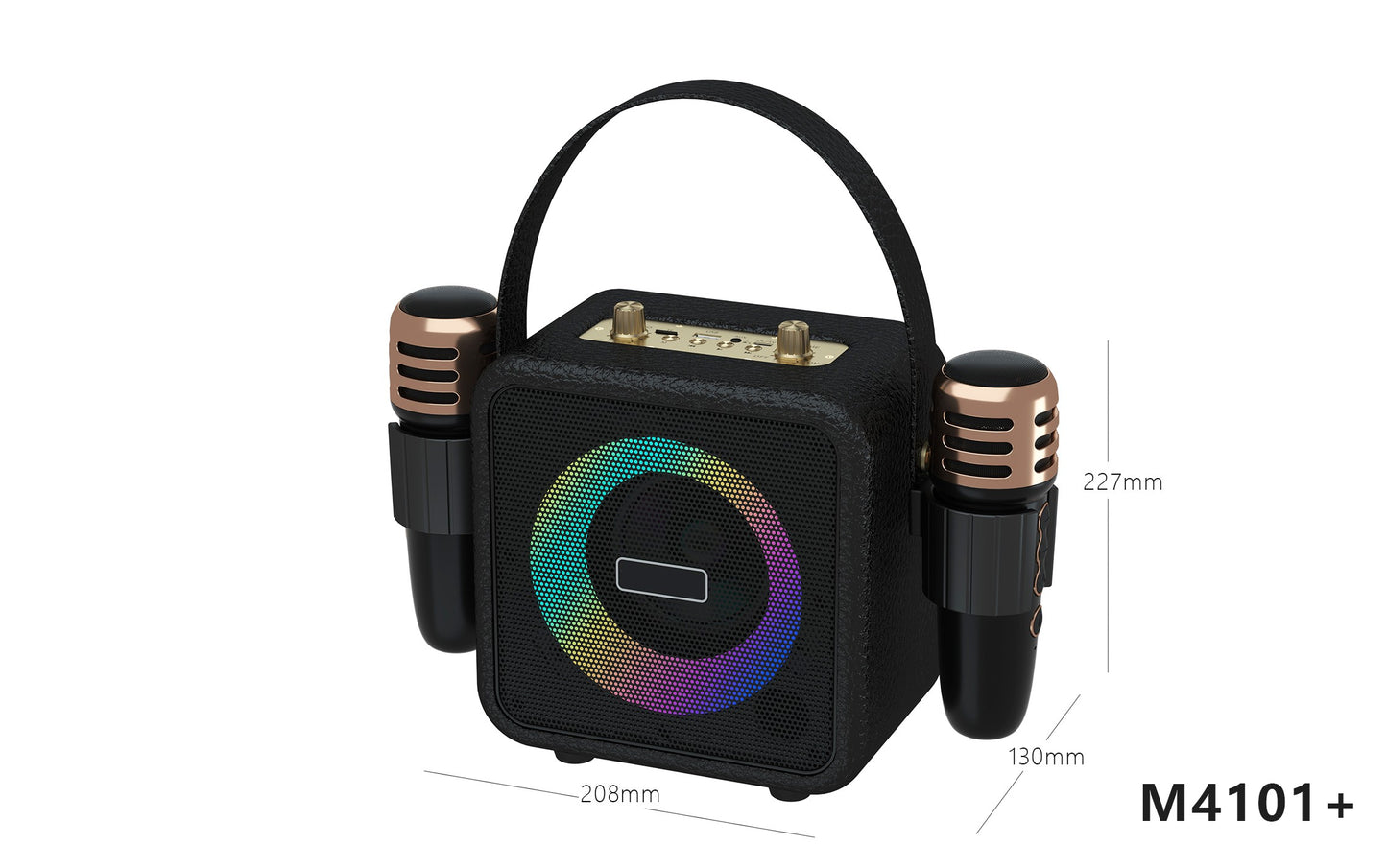 Retro Bluetooth Karaoke Speaker W/ Dual Wireless Microphone