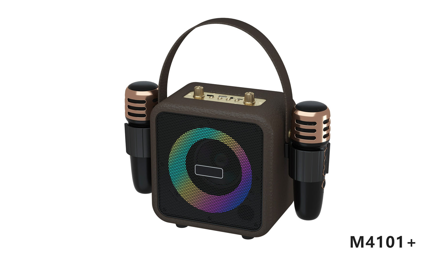Retro Bluetooth Karaoke Speaker W/ Dual Wireless Microphone