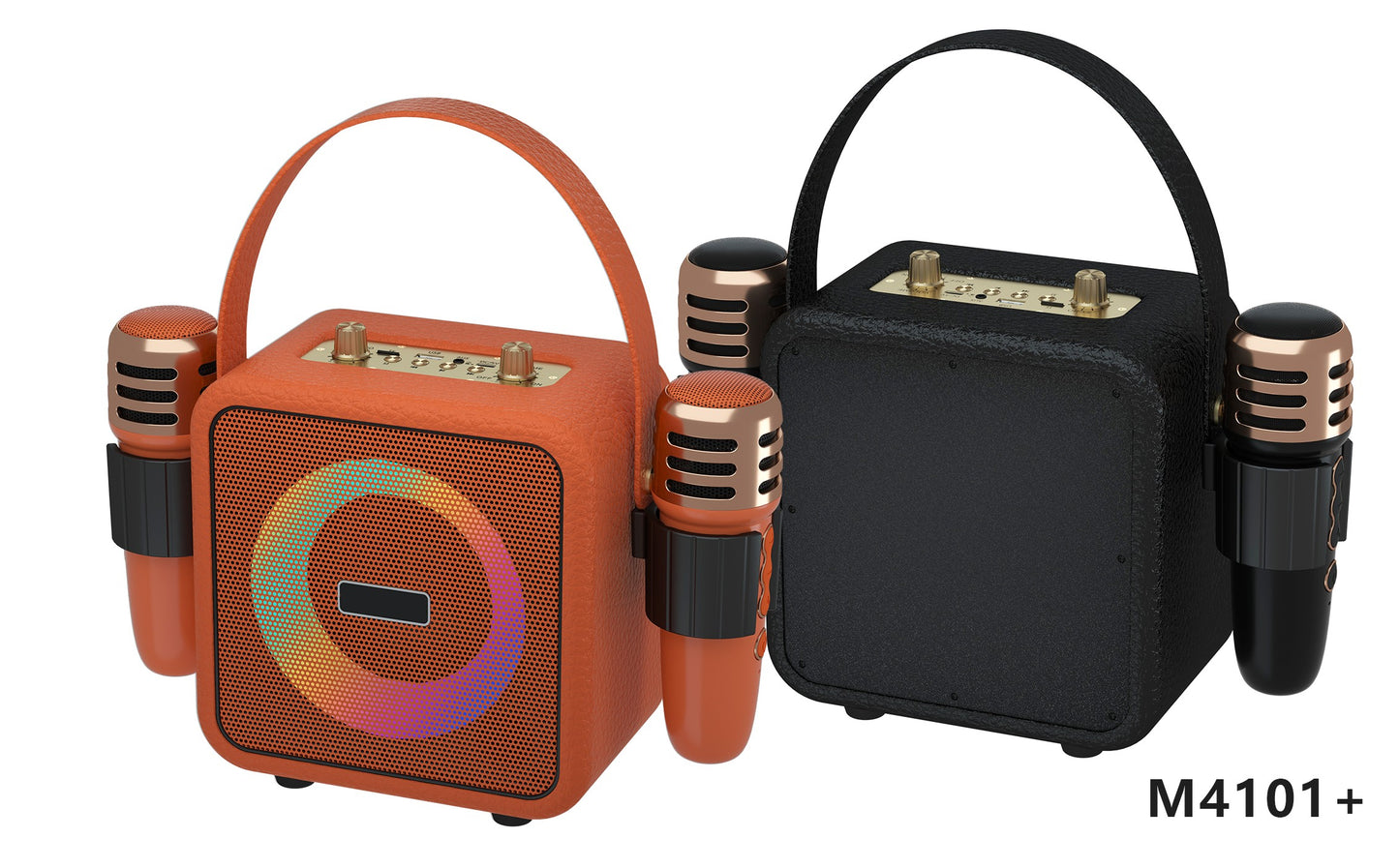 Retro Bluetooth Karaoke Speaker W/ Dual Wireless Microphone