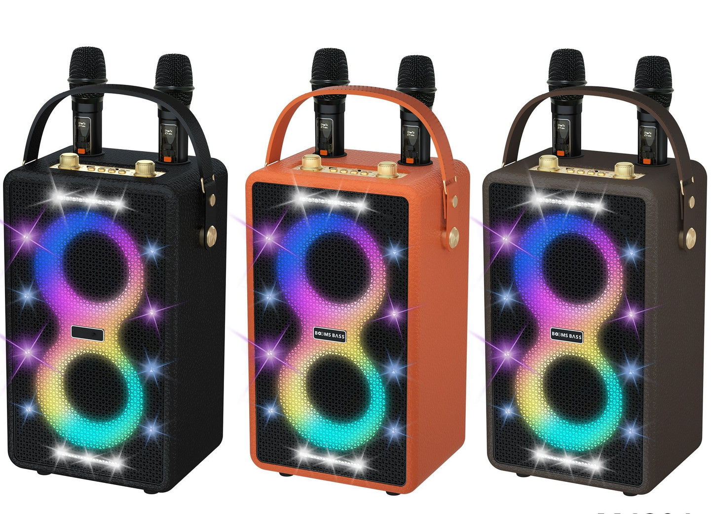 Retro Bluetooth Karaoke Speaker W/ Dual Wireless Microphone