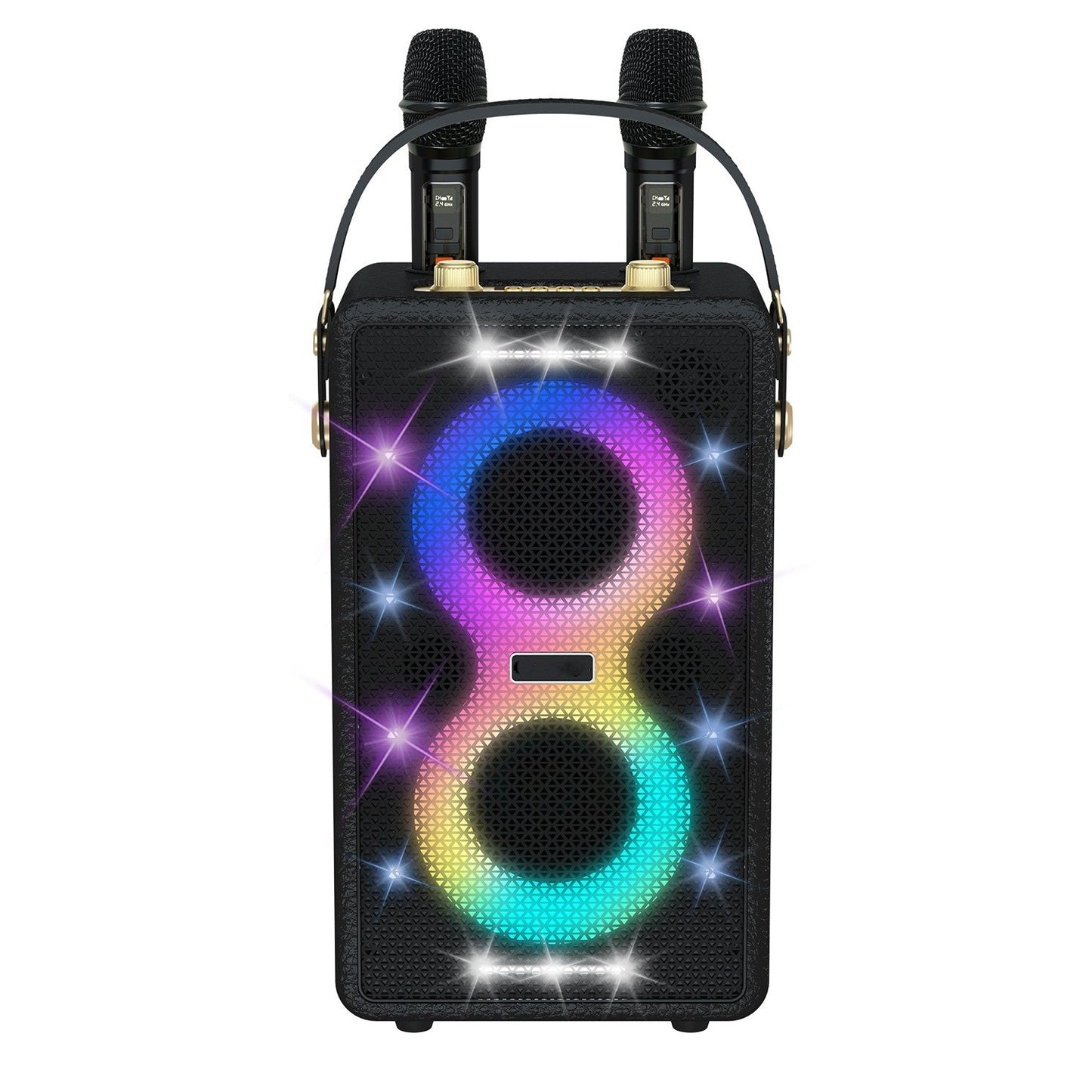 Retro Bluetooth Karaoke Speaker W/ Dual Wireless Microphone