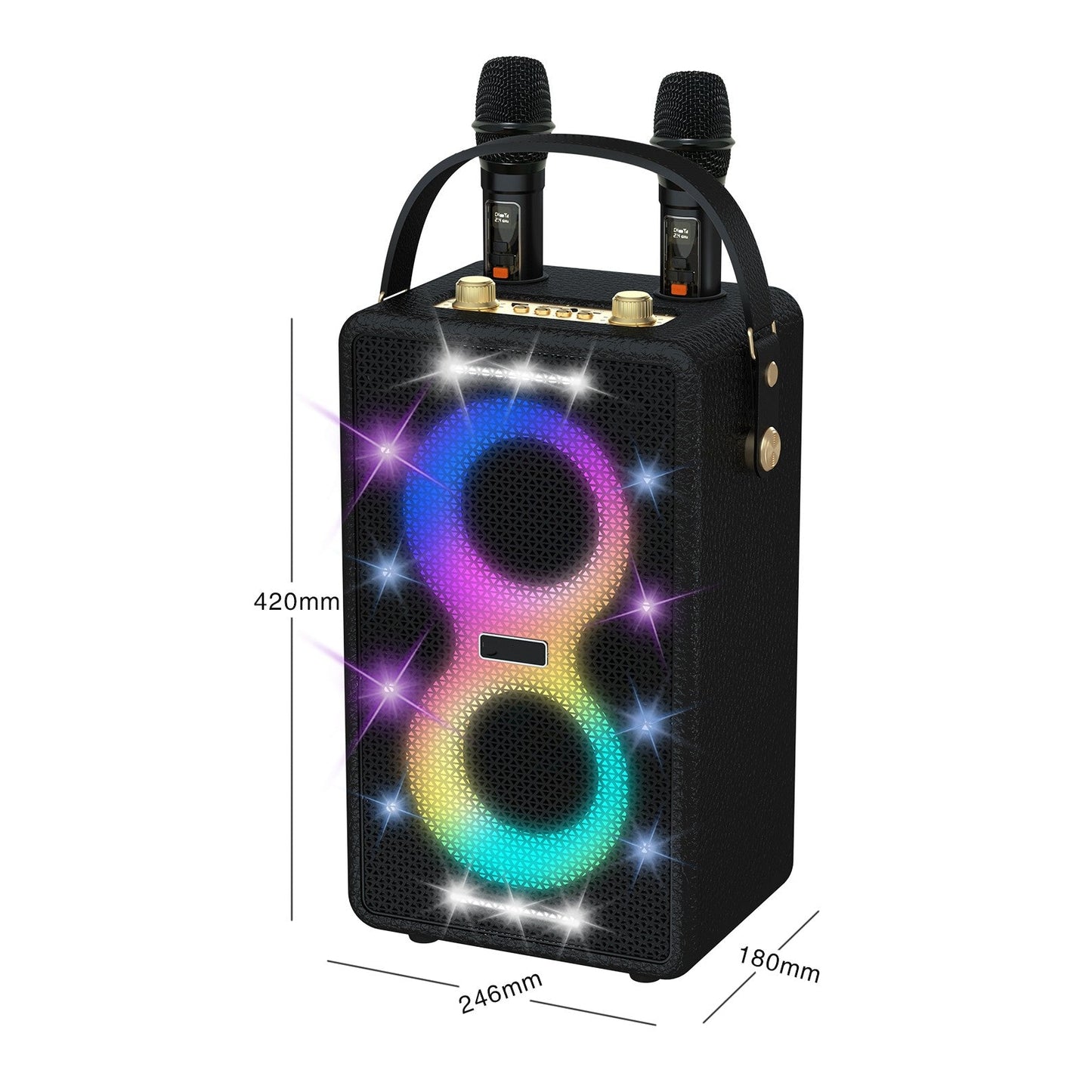 Retro Bluetooth Karaoke Speaker W/ Dual Wireless Microphone