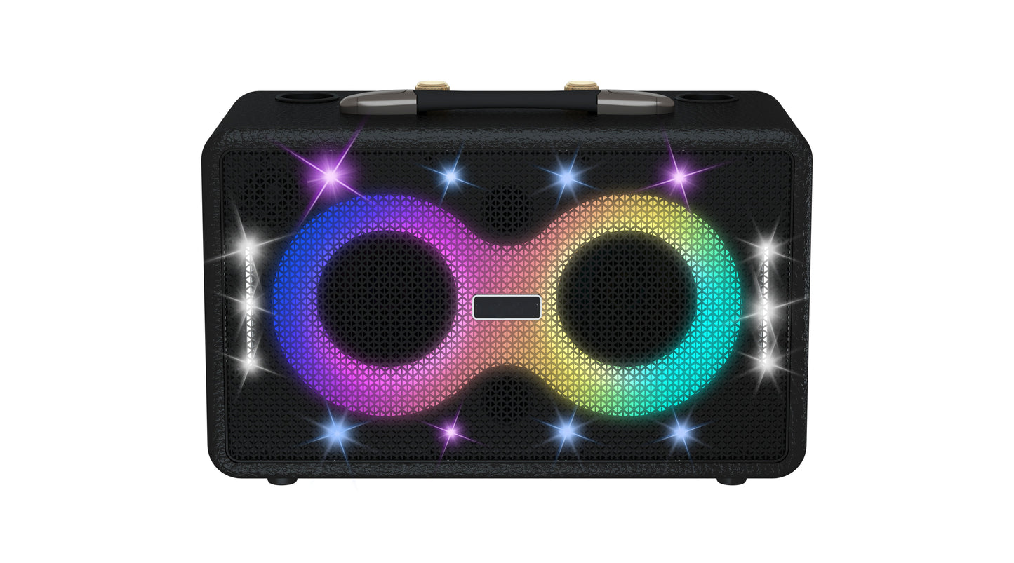Retro Bluetooth Karaoke Speaker W/ Dual Wireless Microphone