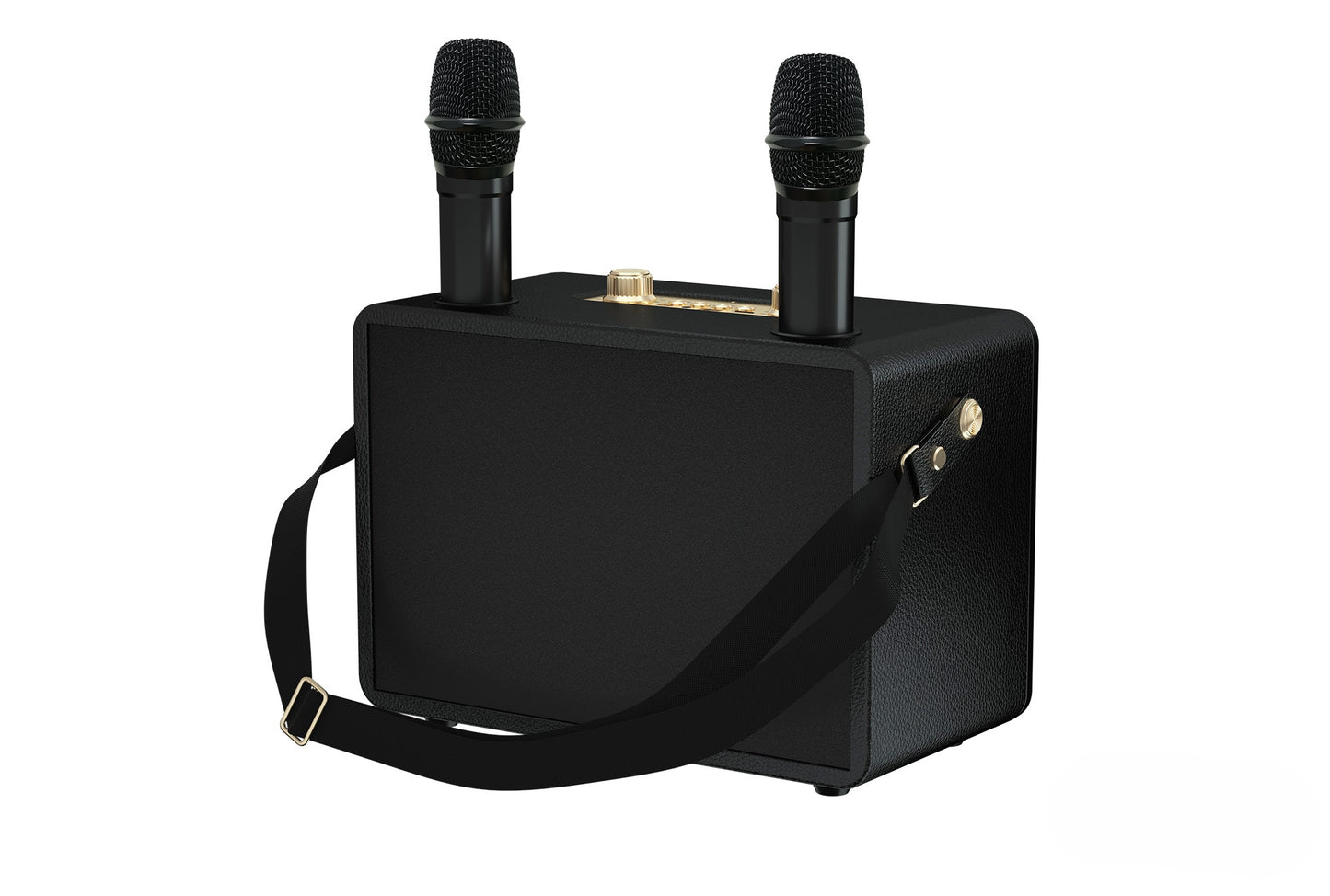 Retro Bluetooth Karaoke Speaker W/ Dual Wireless Microphone