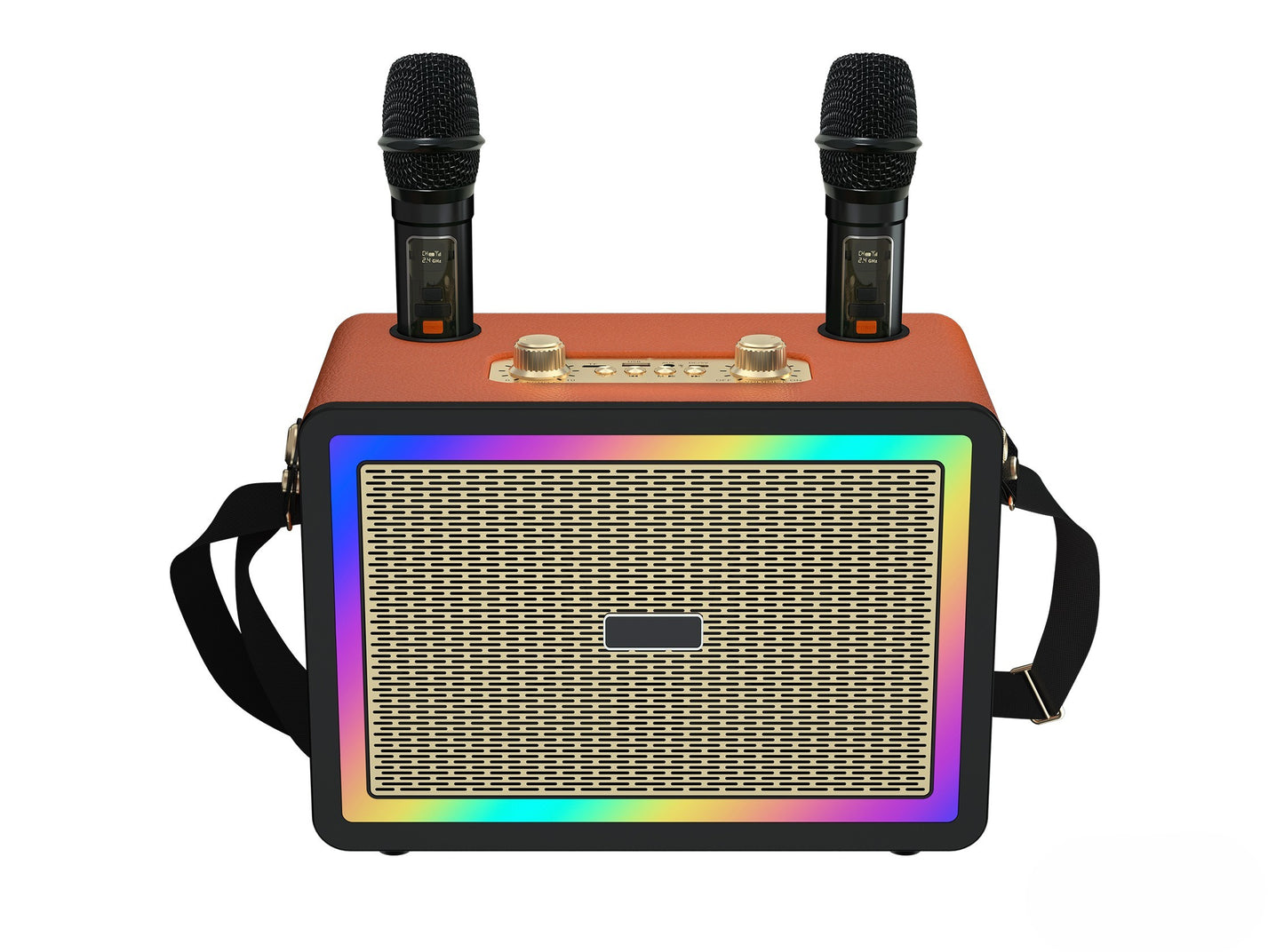 Retro Bluetooth Karaoke Speaker W/ Dual Wireless Microphone