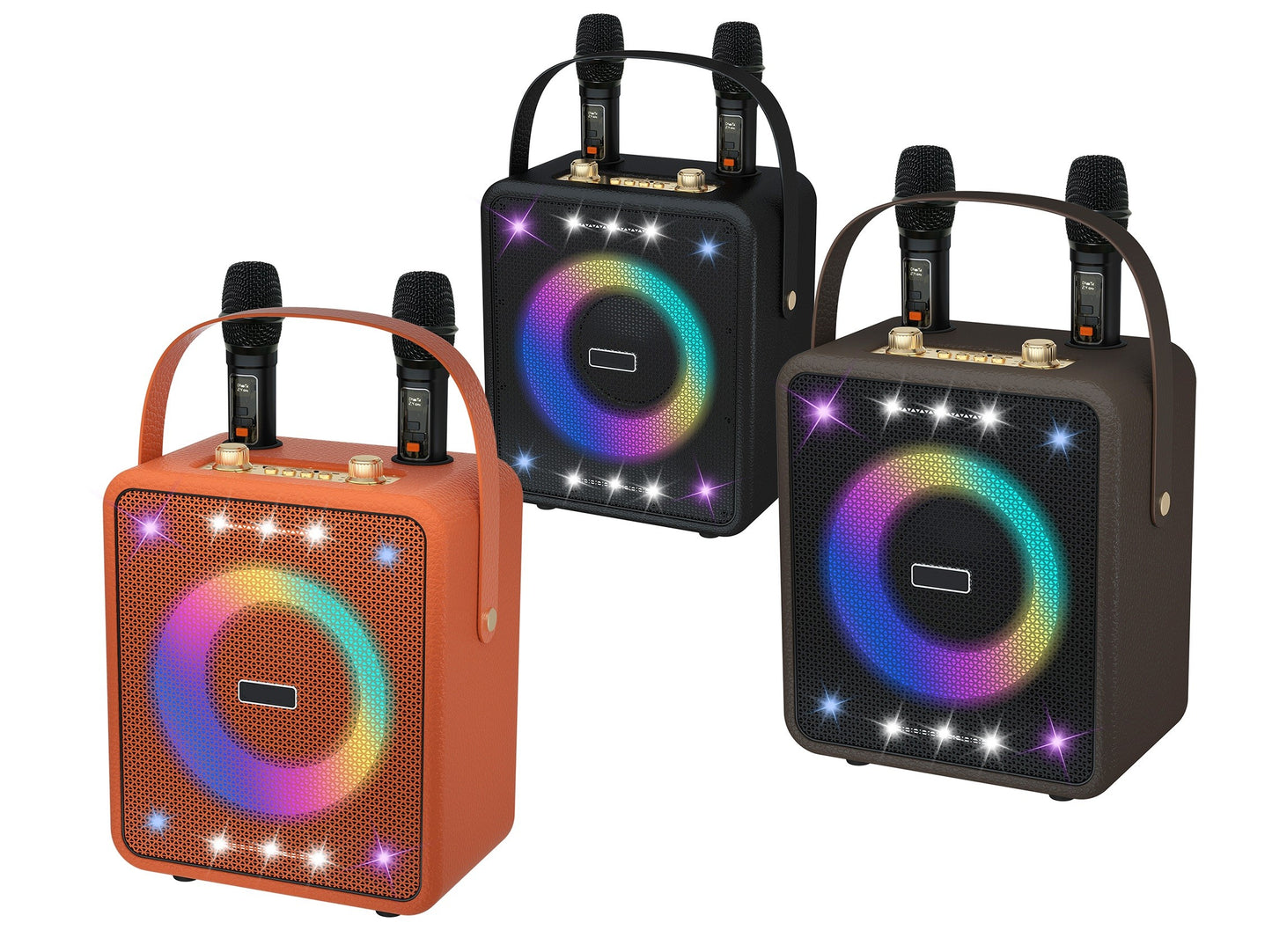 Retro Bluetooth Karaoke Speaker W/ Dual Wireless Microphone