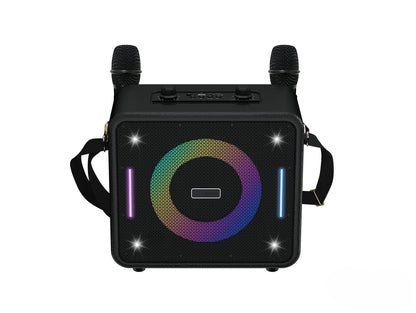 Retro Bluetooth Karaoke Speaker W/ Dual Wireless Microphone