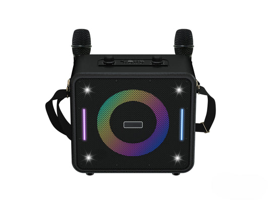 Retro Bluetooth Karaoke Speaker W/ Dual Wireless Microphone