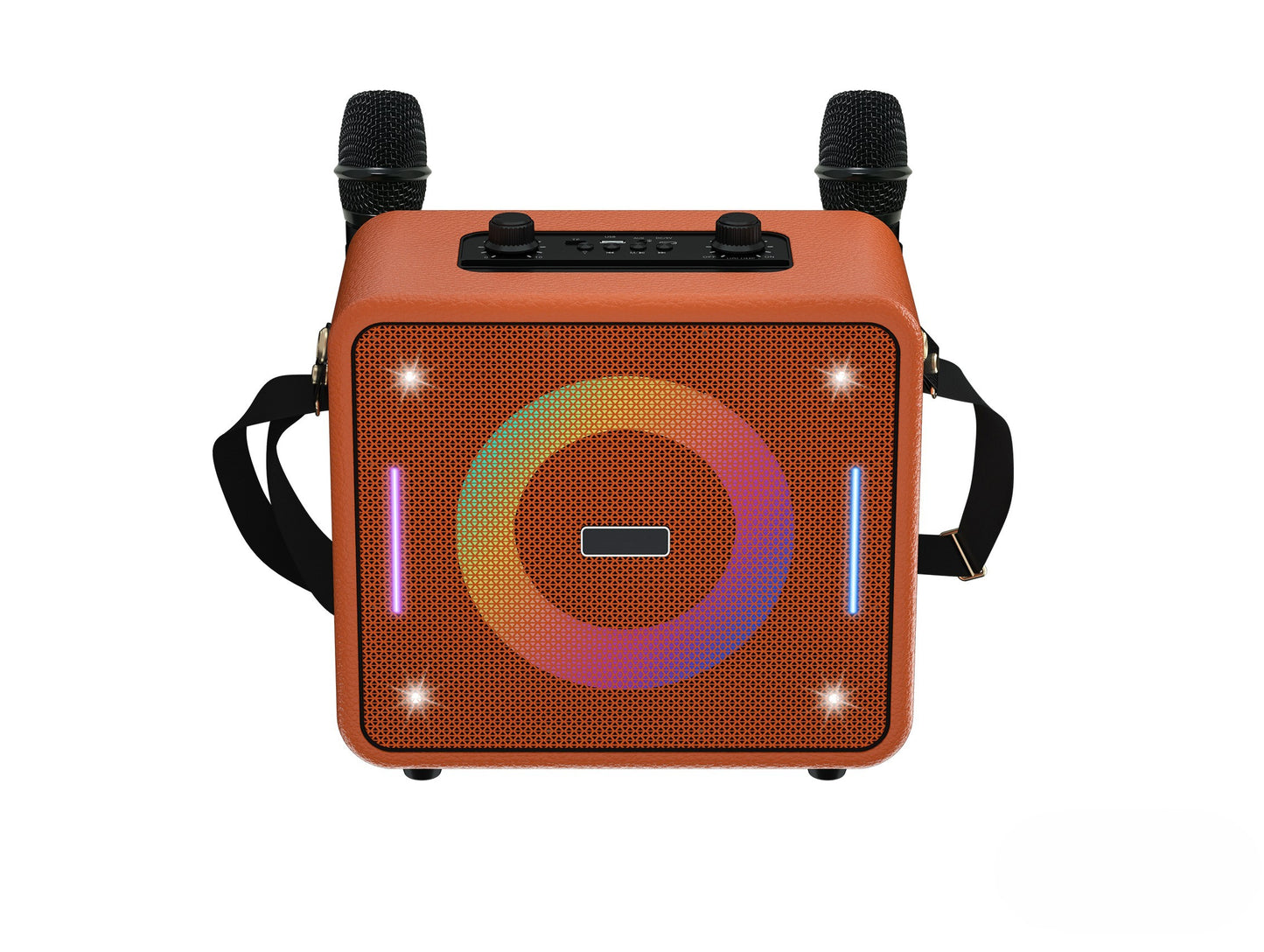 Retro Bluetooth Karaoke Speaker W/ Dual Wireless Microphone