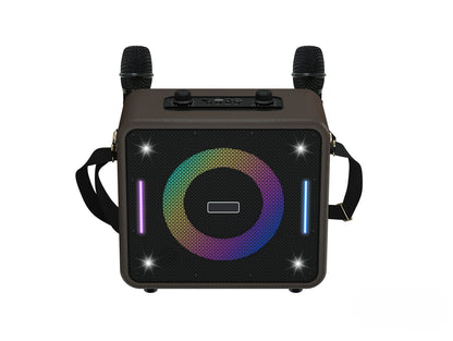 Retro Bluetooth Karaoke Speaker W/ Dual Wireless Microphone