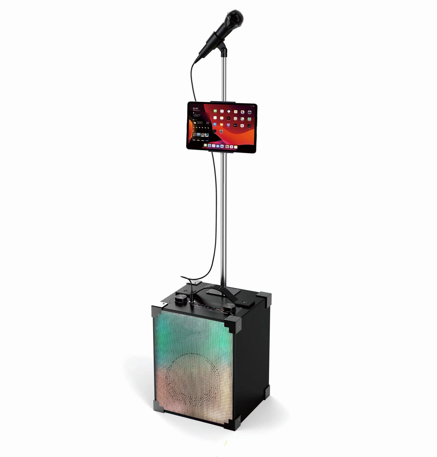 Portable Bluetooth Speaker W/ Stand Karaoke Function & Front LED Show