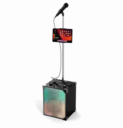 Portable Bluetooth Speaker W/ Stand Karaoke Function & Front LED Show