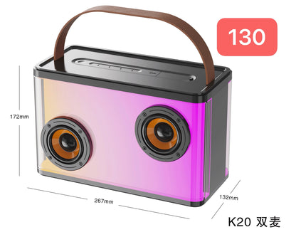 Bluetooth Karaoke Speaker W/ Dual Wireless Microphone
