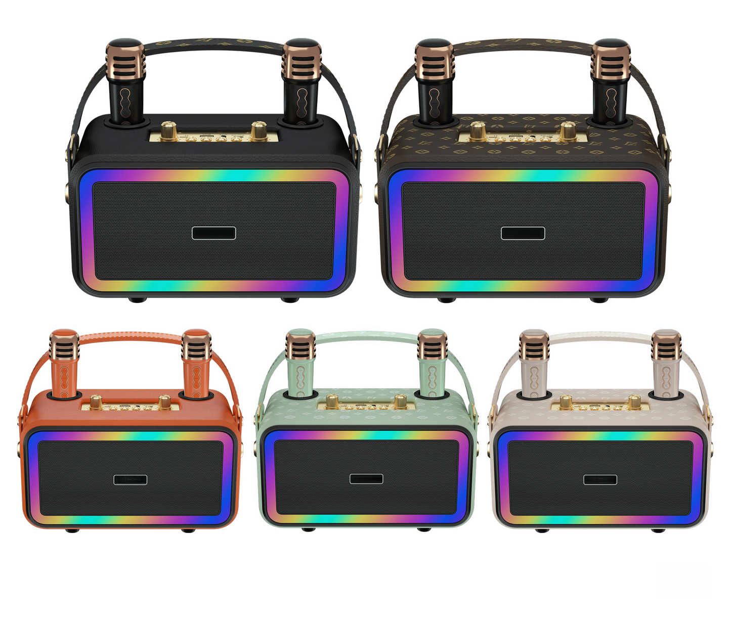 Retro Bluetooth Karaoke Speaker W/ Dual Wireless Microphone