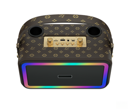 Retro Bluetooth Karaoke Speaker W/ Dual Wireless Microphone