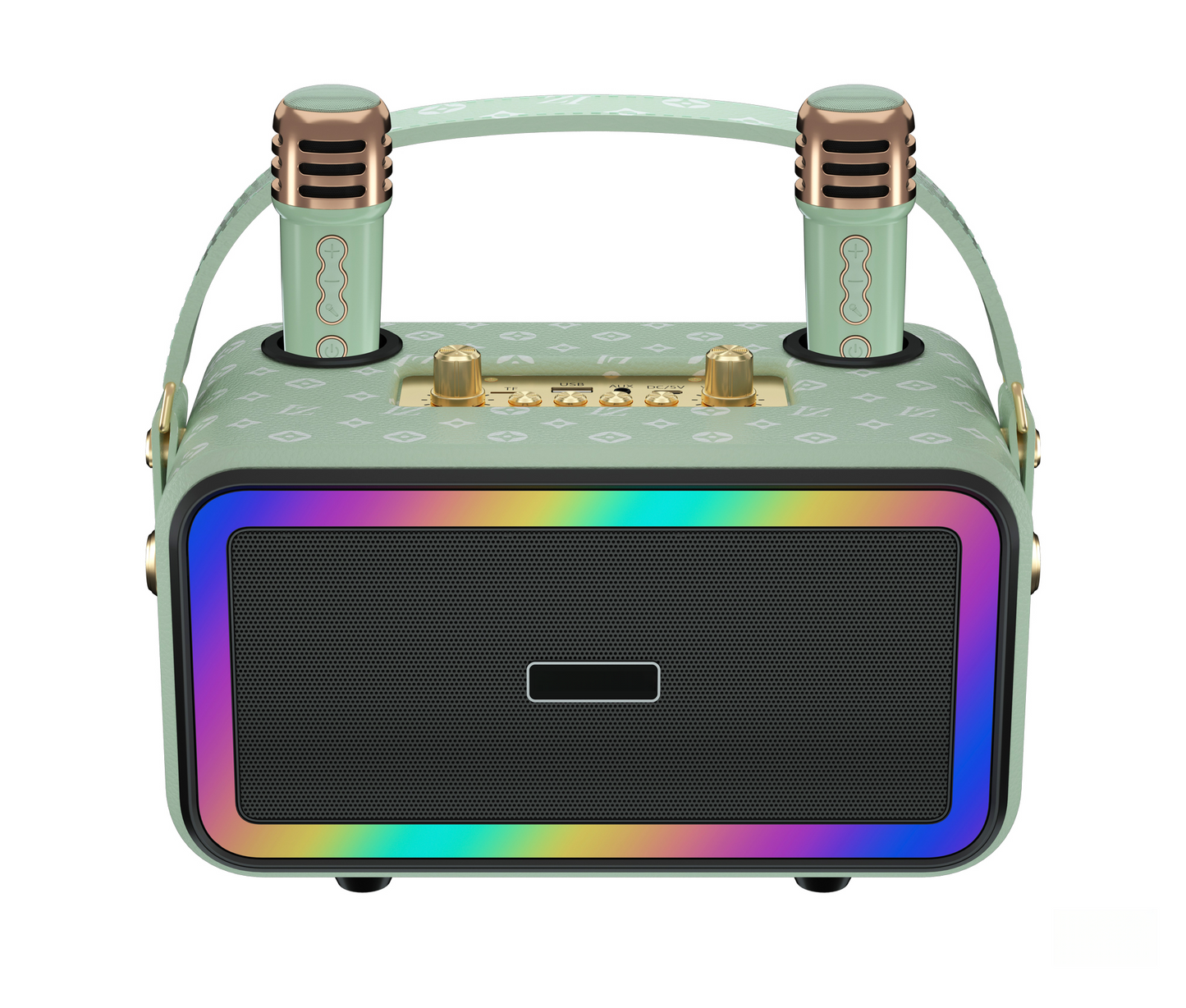 Retro Bluetooth Karaoke Speaker W/ Dual Wireless Microphone